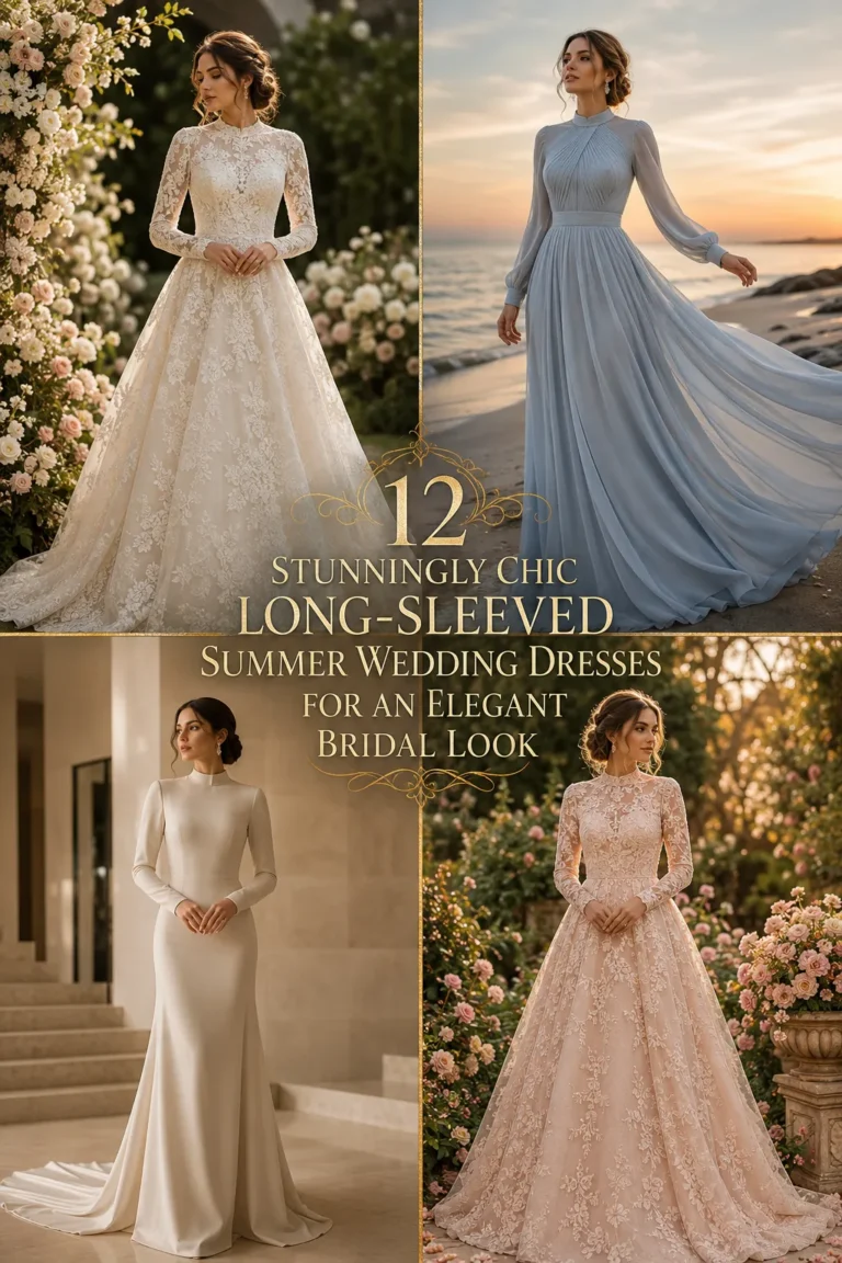 Stunningly Chic Long-Sleeved Summer Wedding Dresses for an Elegant Bridal Look