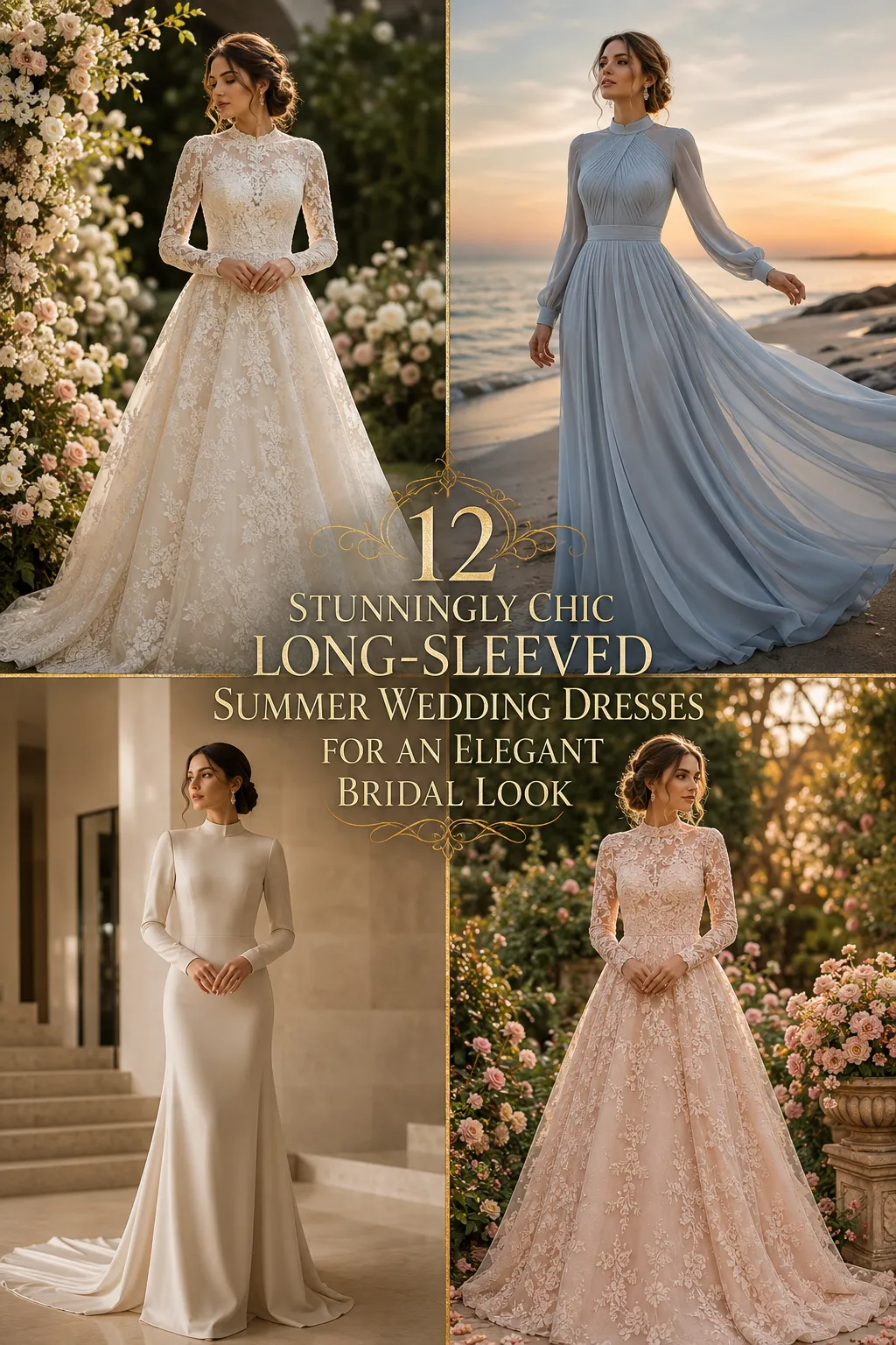 Stunningly Chic Long-Sleeved Summer Wedding Dresses for an Elegant Bridal Look