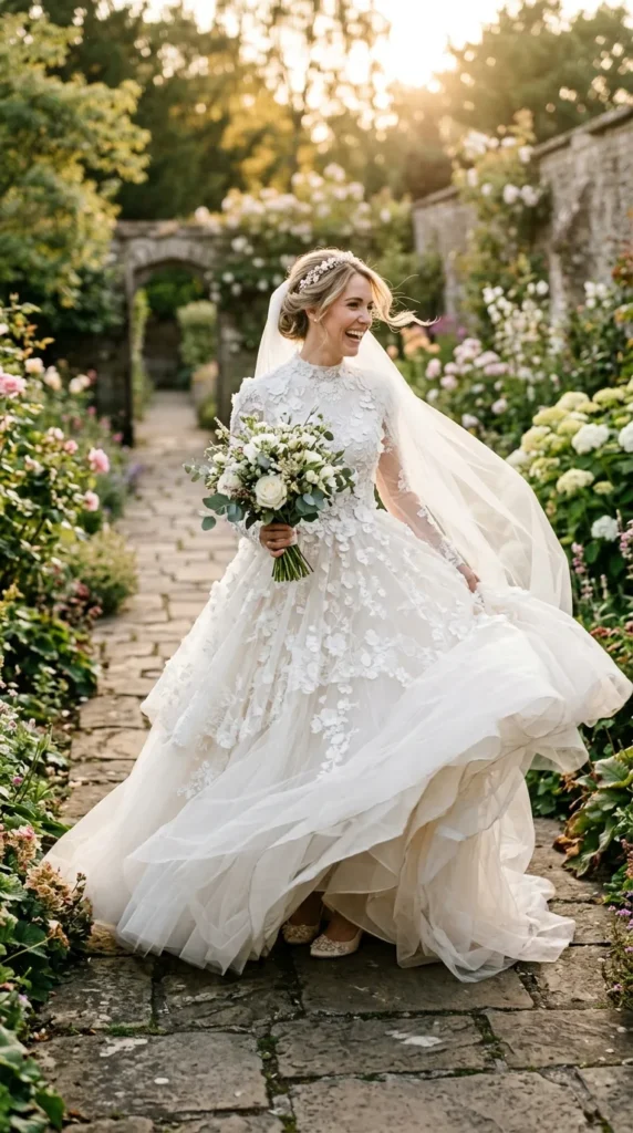 3D Floral Appliqué Ball Gown