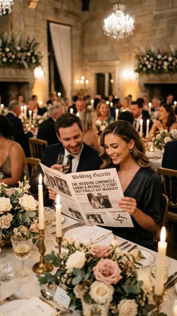 A Wedding Newspaper Guests Receive at Their Seats