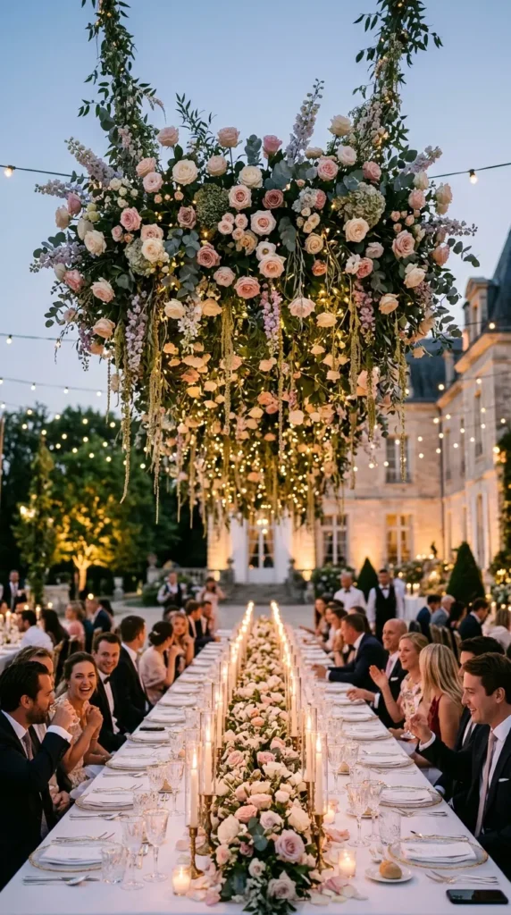 Add Floating Floral or Hanging Greenery Installations