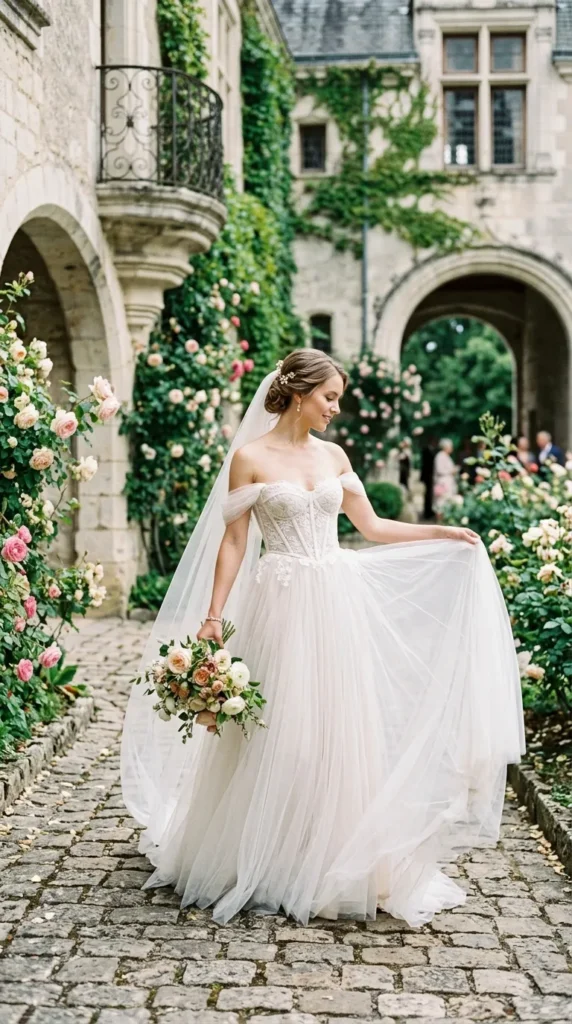 Basque Waist Corset Wedding Dress