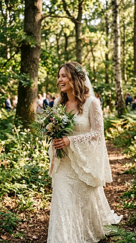 Bell Sleeve Lace Bohemian Dress