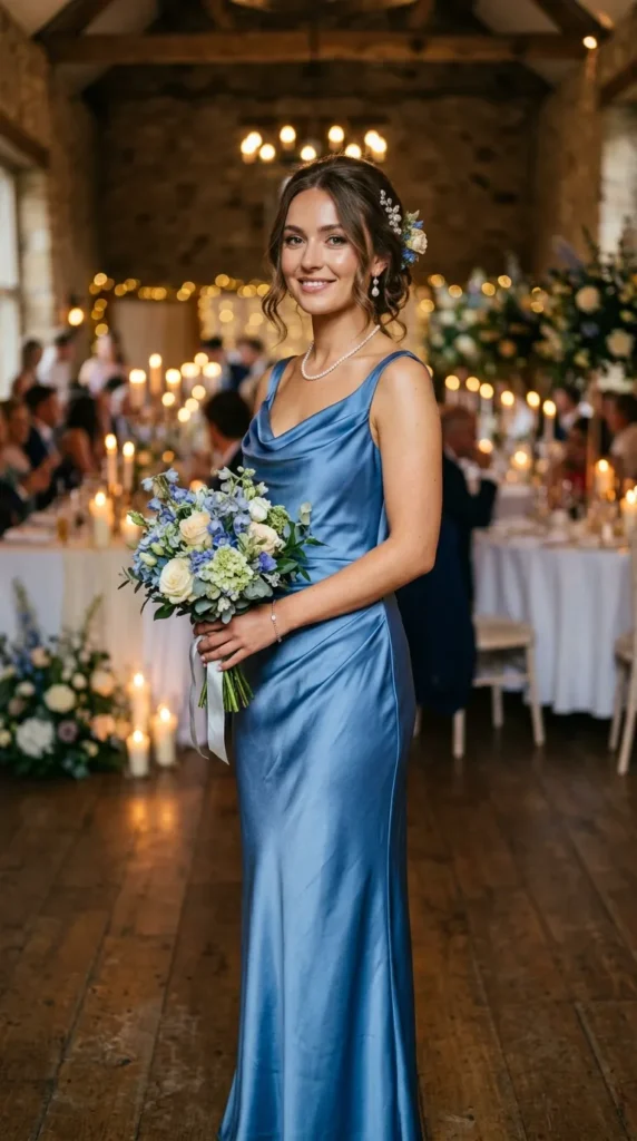 Bluebell Bridesmaid Looks with Pearl Accessories