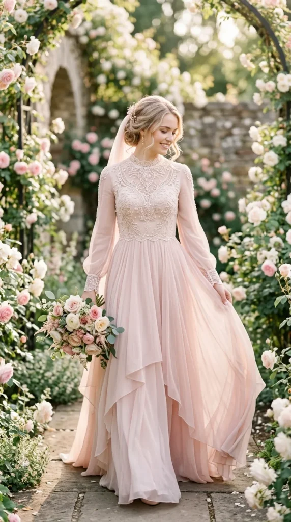 Blush Pink Romantic Wedding Dress