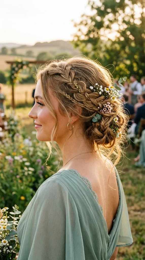 Braided Updos with Soft Boho Texture