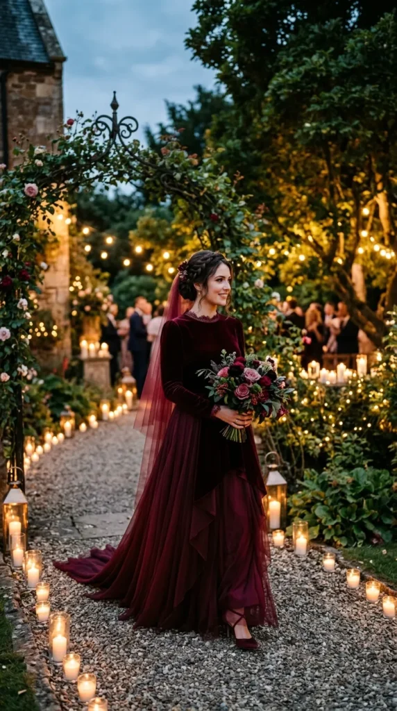 Burgundy Romantic Bridal Gown