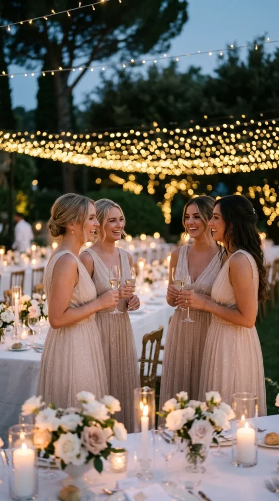 Champagne Dresses with Subtle Shimmer