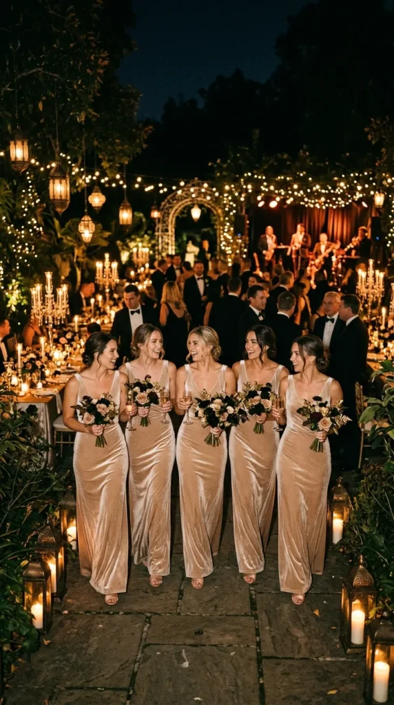 Champagne Velvet Dresses for Evening Glamour