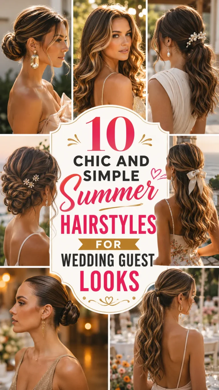 Chic and Simple Summer Hairstyles for Wedding Guest Looks