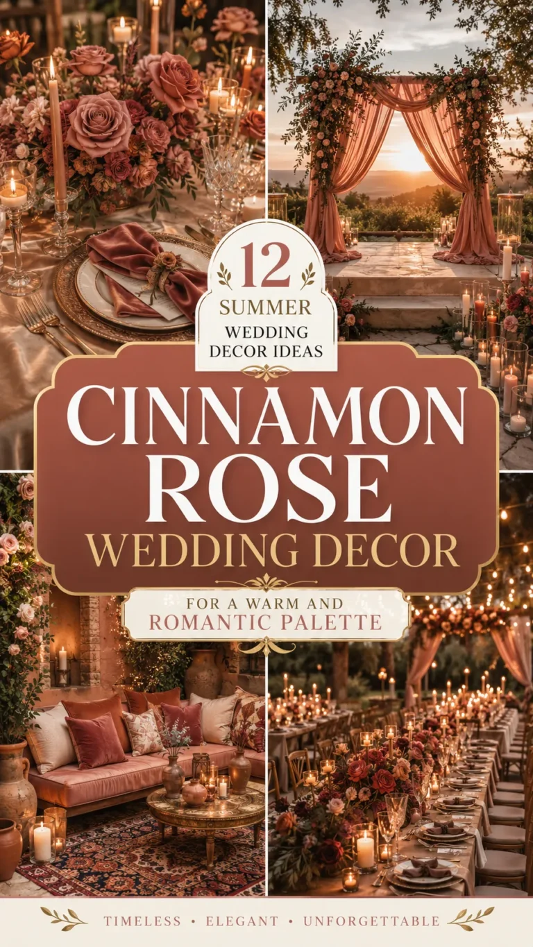 12 Cinnamon Rose Summer Wedding Decor Ideas for a Warm and Romantic Palette