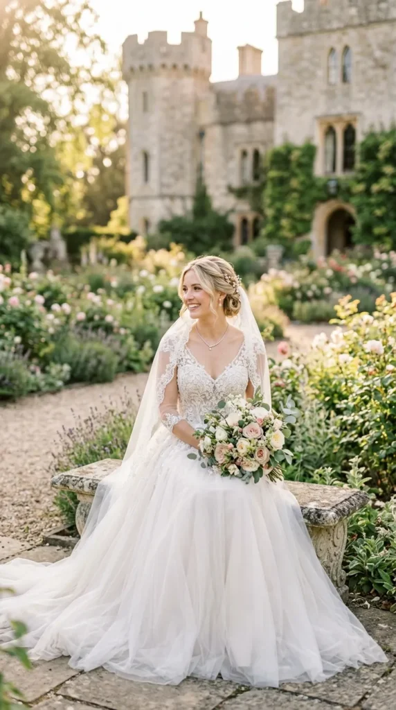 Classic Lace Ball Gown with Lightweight Tulle Skirt