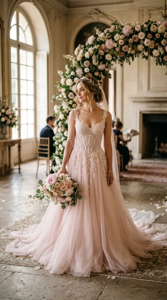 Corset Pink Glam Wedding Dress