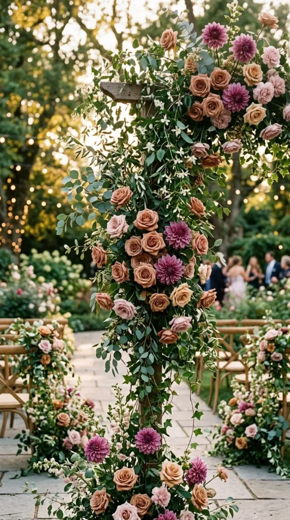 Create Romantic Floral Installations with Dusty Rose Tones
