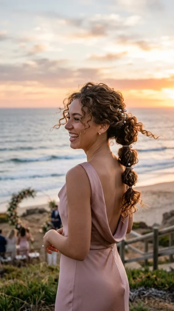 Curly Bubble Ponytails