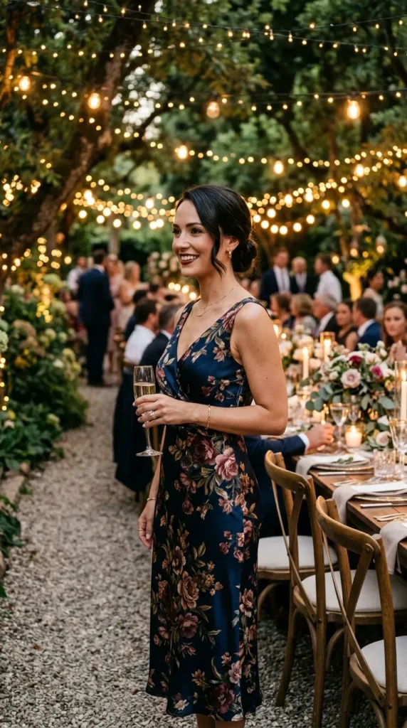 Dark Floral Dresses for Evening Garden Weddings