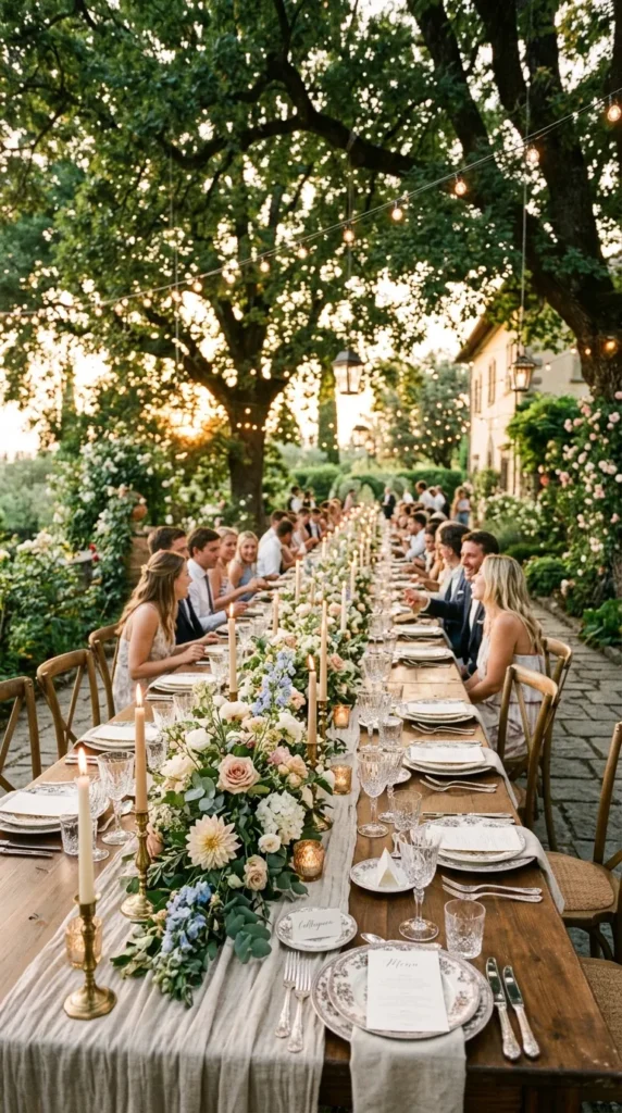 Design Long Fairytale Dinner Tables Outdoors