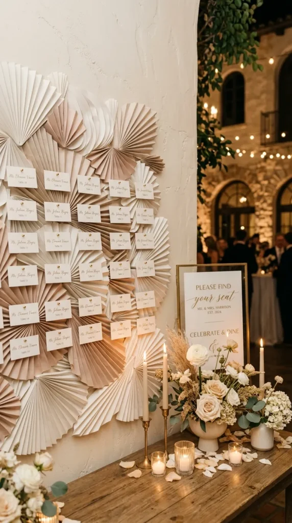 Design Pleated Escort Card or Seating Displays