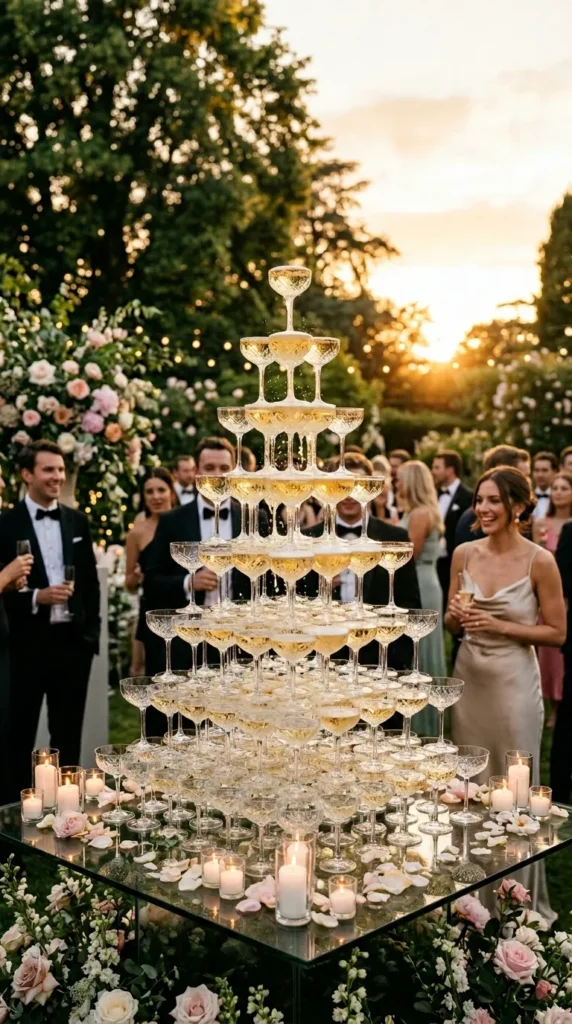 Design a Candlelit Champagne Tower Moment