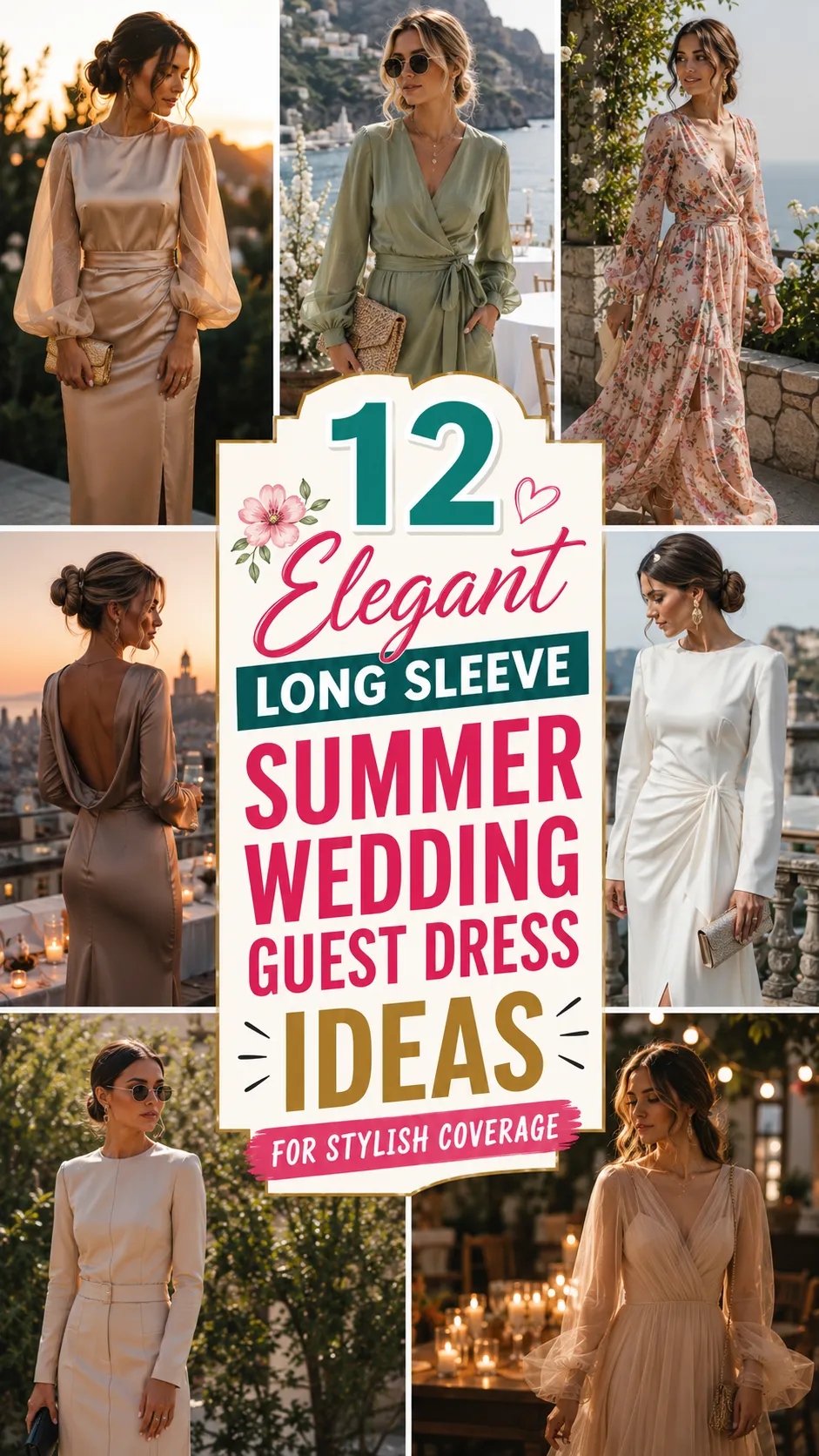 Elegant Long Sleeve Summer Wedding Guest Dress Ideas for Stylish Coverage