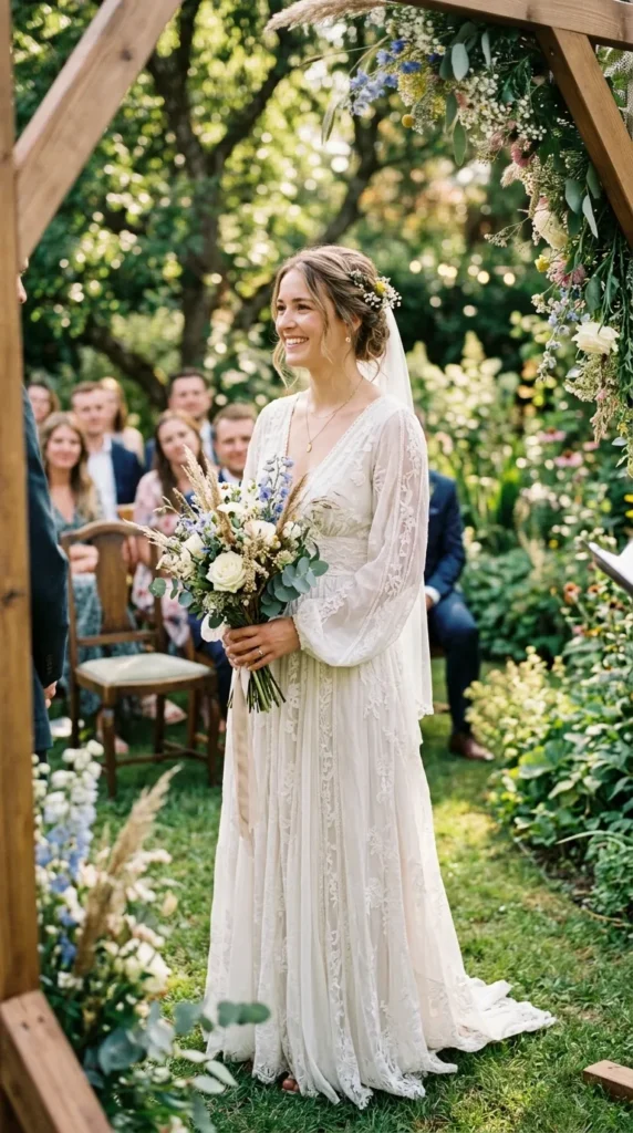 Empire Waist Bohemian Bridal Gown