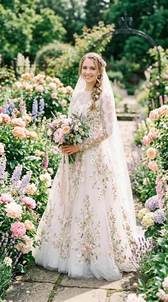 Floral Embroidered Princess Dress