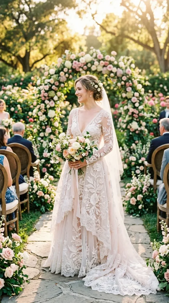 Floral Guipure Lace Bridal Gown