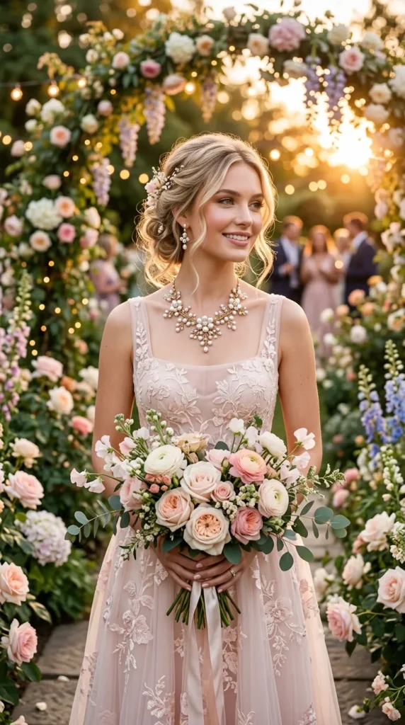 Floral Statement Necklaces for Garden Weddings
