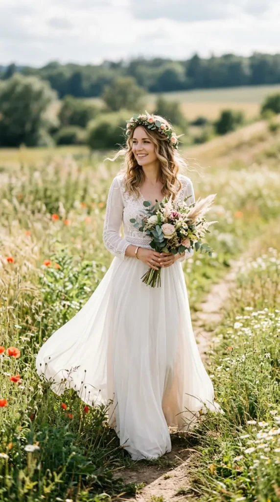 Flowing Chiffon Boho A-Line Dress