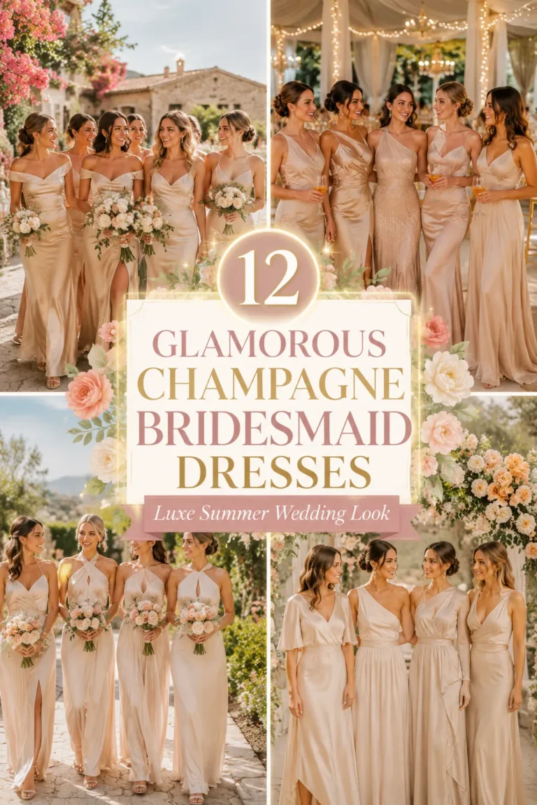 Glamorous Champagne Bridesmaid Dresses for a Luxe Summer Wedding Look