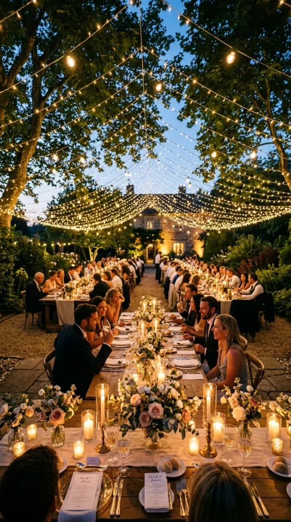 Hang String Lights Across the Entire Reception Space