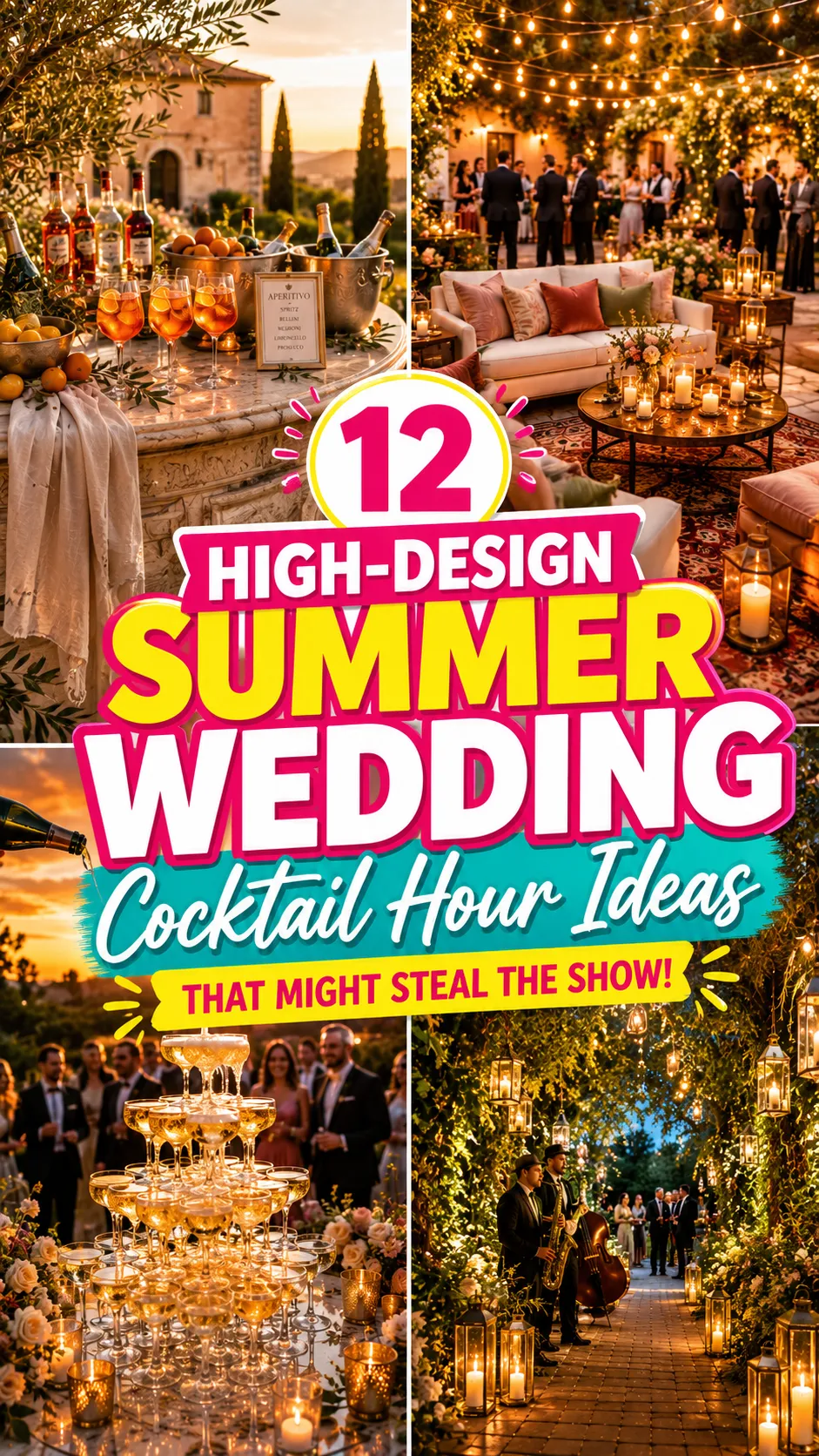 High-Design Summer Wedding Cocktail Hour Ideas That Might Steal the Show