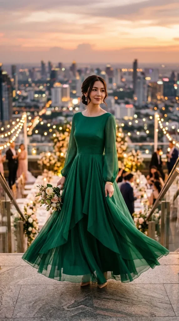 High-Slit Evening Dress