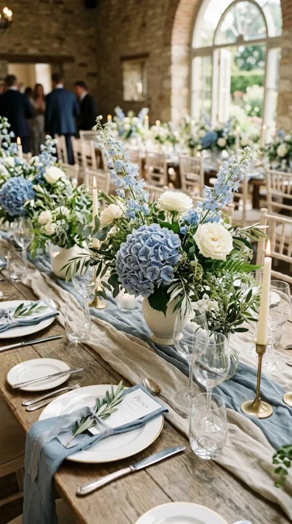 Incorporate Blue Hydrangeas and Delphiniums Naturally