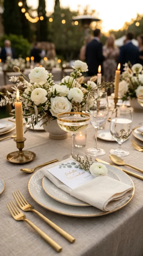 Incorporate Gold-Rimmed Glassware and Plates