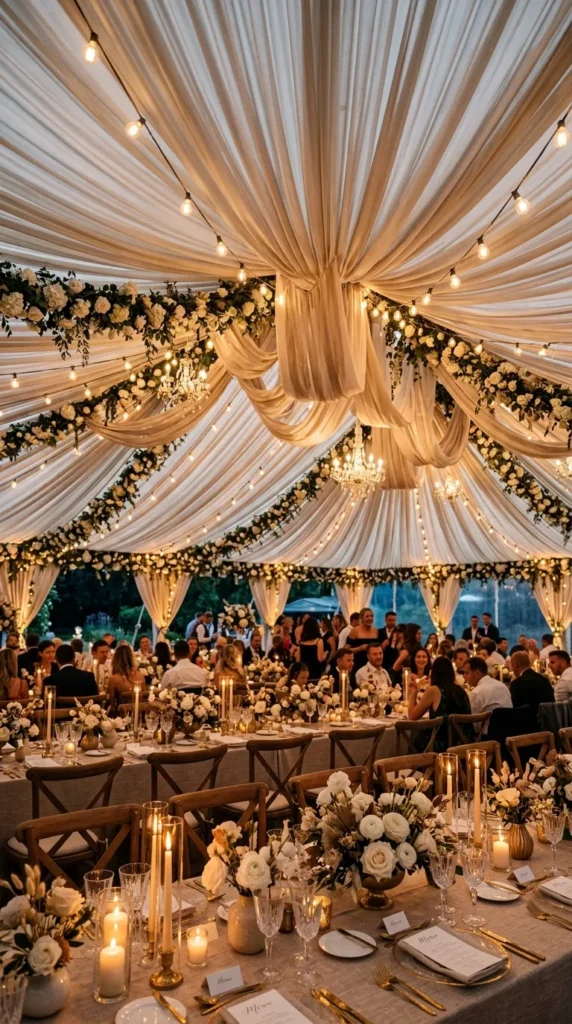 Incorporate Pleated Fabric Ceiling Installations