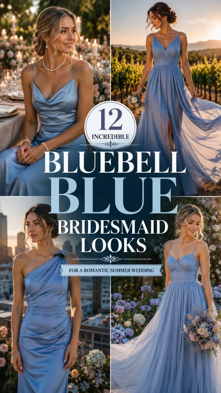 Incredible Bluebell Blue Bridesmaid Looks for a Romantic Summer Wedding