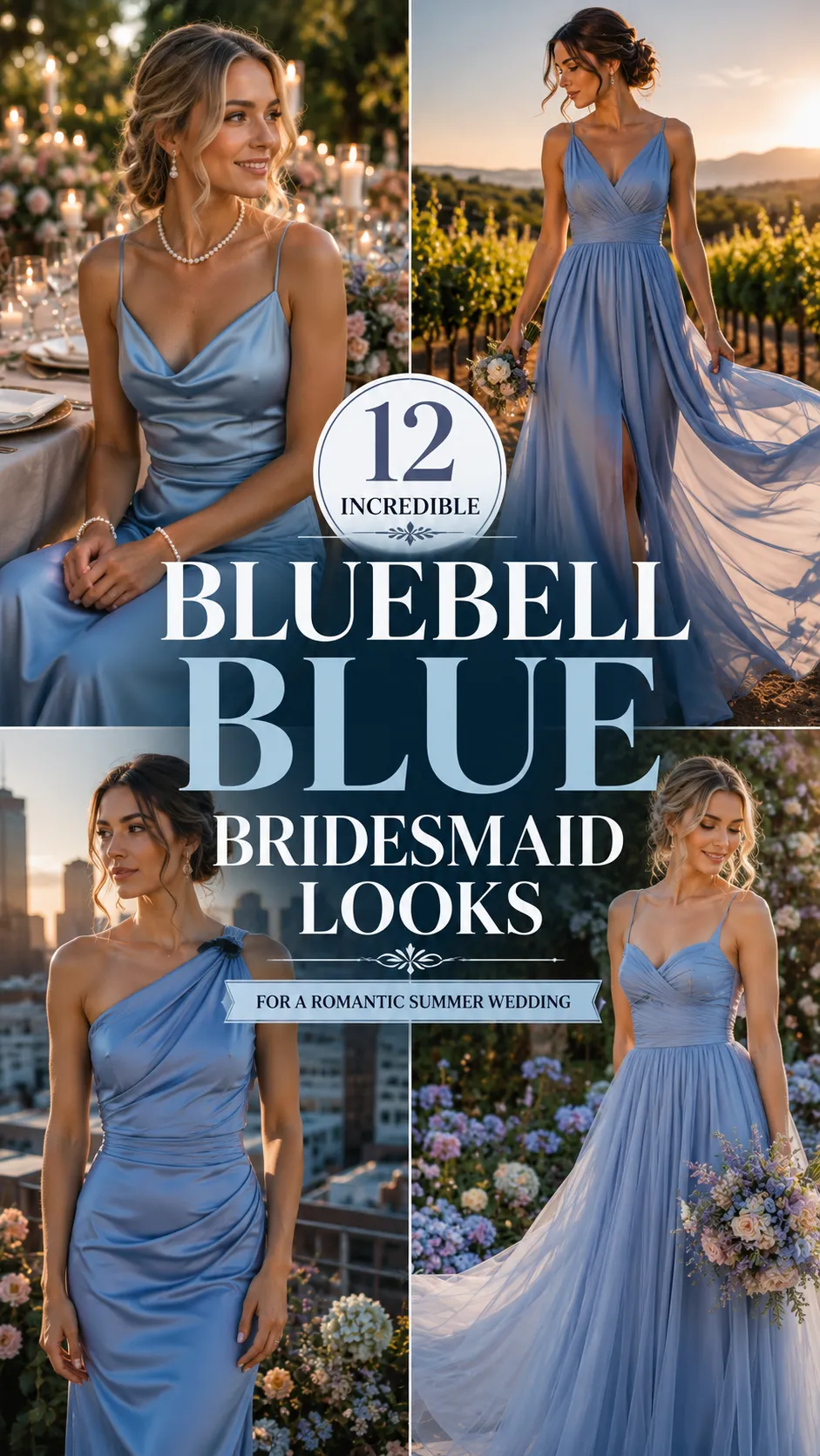 Incredible Bluebell Blue Bridesmaid Looks for a Romantic Summer Wedding