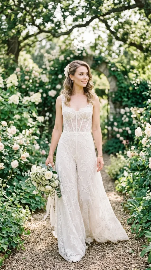 Lace Corset Bridal Jumpsuit