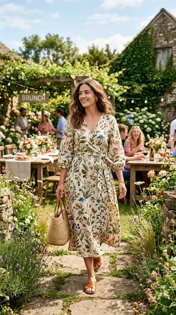 Linen Floral Dresses with Relaxed Silhouettes