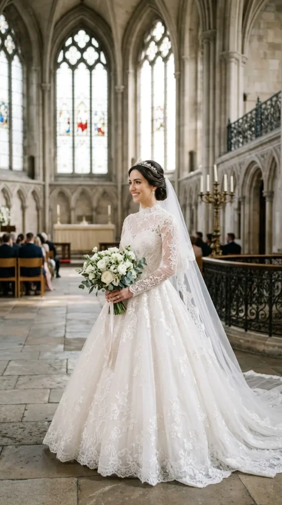 Long-Sleeve Lace Princess Dress
