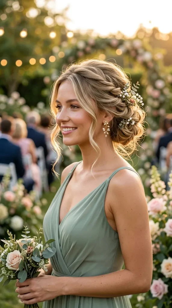 Loose Twisted Updos with Face-Framing Pieces