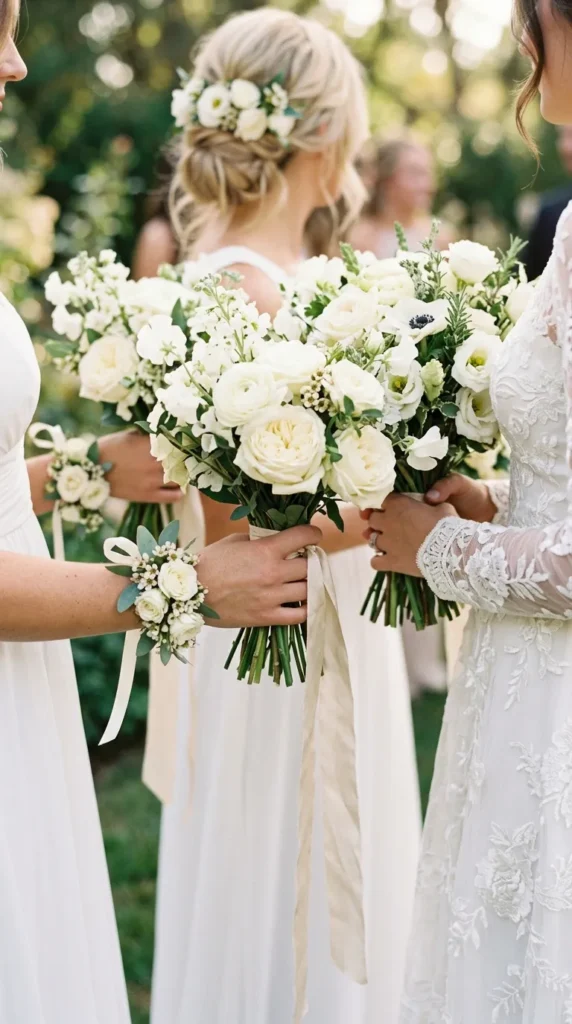 Matching White Floral Accessories