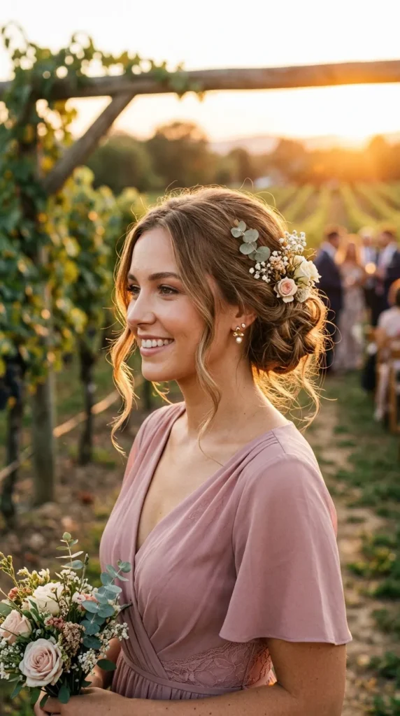 Messy Elegant Buns with Soft Tendrils