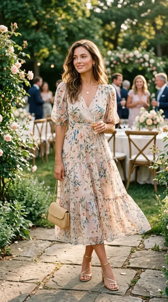 Minimal Floral Dresses Styled with Barely-There Accessories