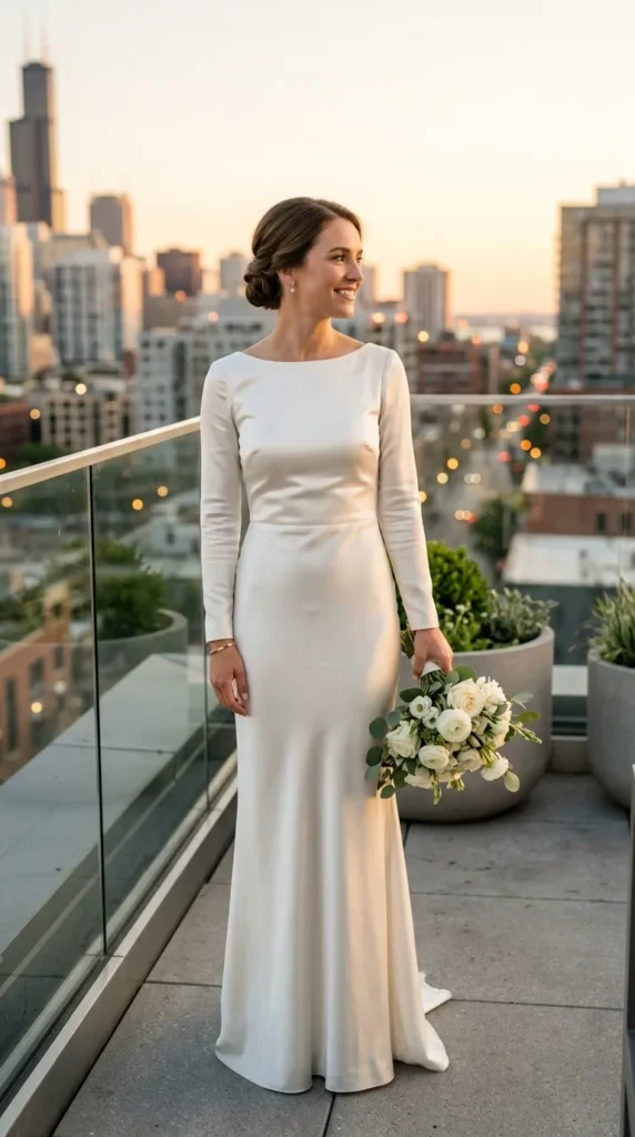 Minimal Satin Column Dress