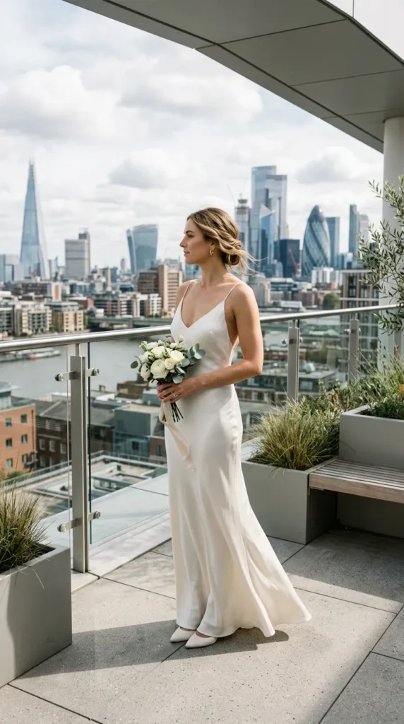 Minimal Satin Slip Wedding Dress