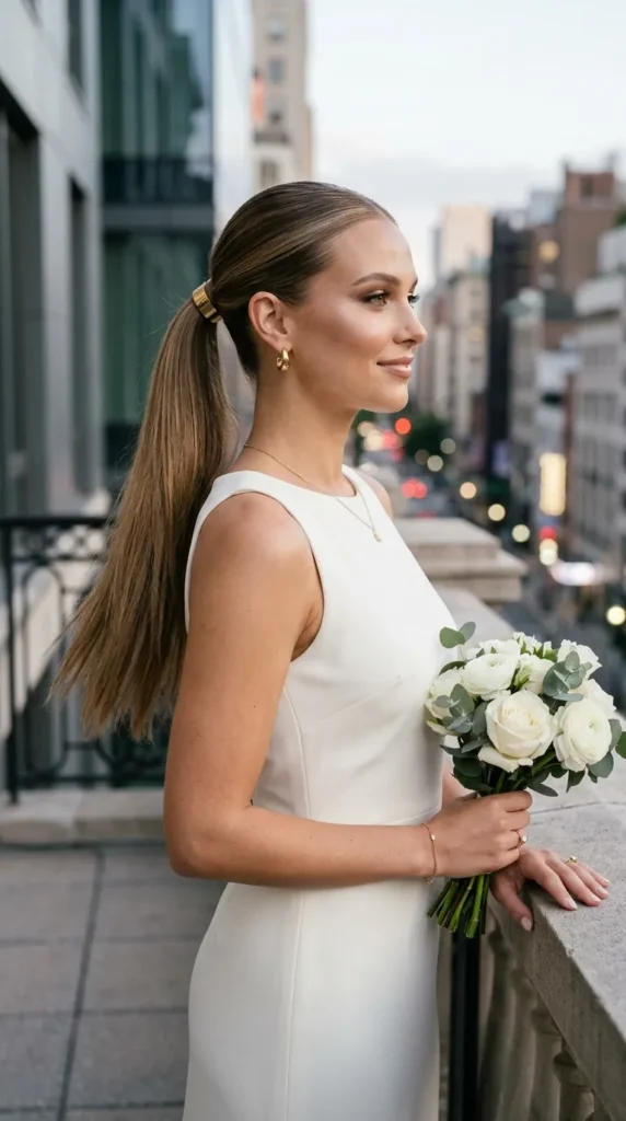 Minimalist Straight Textured Ponytails