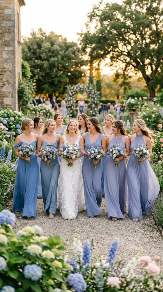Mismatched Bluebell Tones for Editorial Styling