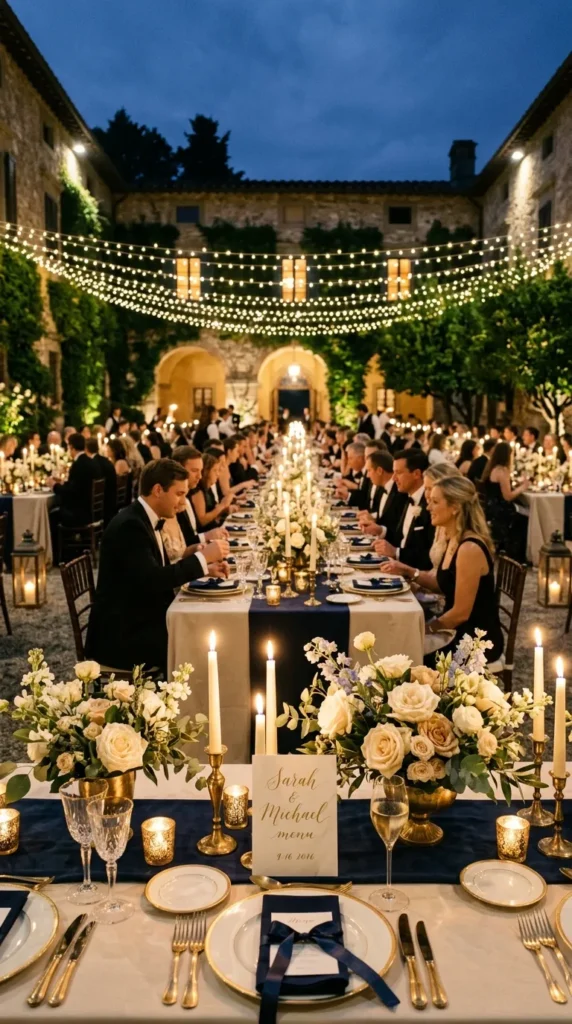 Navy Blue and Warm Ivory